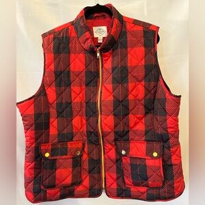 Red and Black Plaid Winter Vest